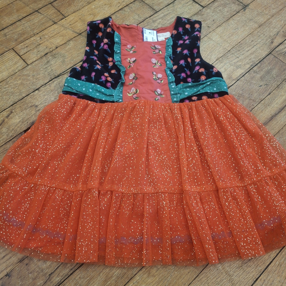 Matilda Jane Orange and Black Sparkle Tank Top